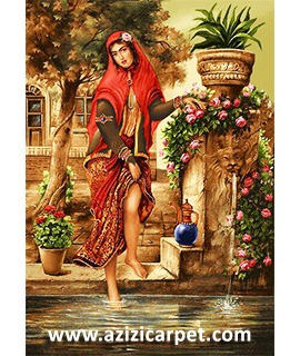 نخ و نقشه تابلو فرش بانو
