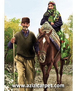 نخ و نقشه پیرمرد و پیرزن روستایی